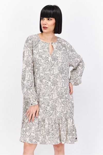 Scotch & Soda Women Floral Print Mini Casual Dress, Beige