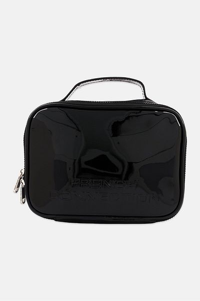 French Connection Women Brand Logo Vanity Bag, Black