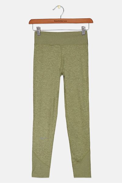 Nike Kids Girl Plain Sportswear Fit Training Leggings, Olive