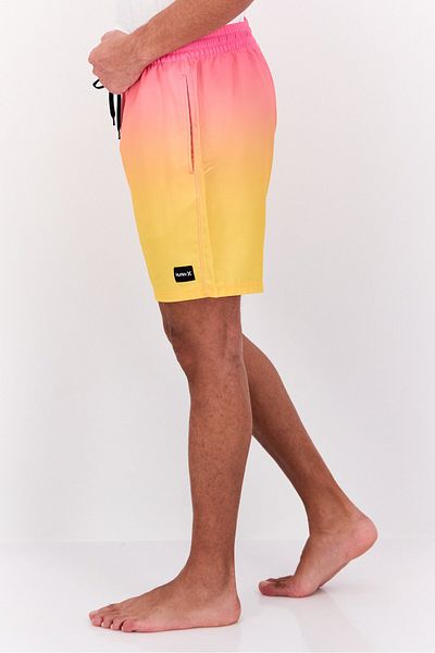 Hurley Men Brand Logo 17 Inch Length Swimwear Shorts, Pink