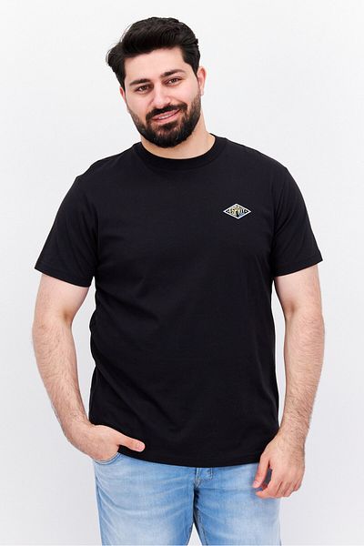 Esprit Men Crew Neck Short Sleeve Brand Logo T Shirt, Black