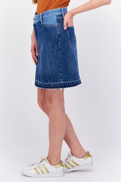Esprit Women Solid Denim Mini Skirt, Wash Blue