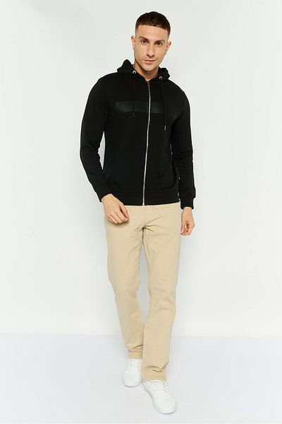 GAZZARRİNİ Men Brand Logo Long Sleeves Hoodie, Black