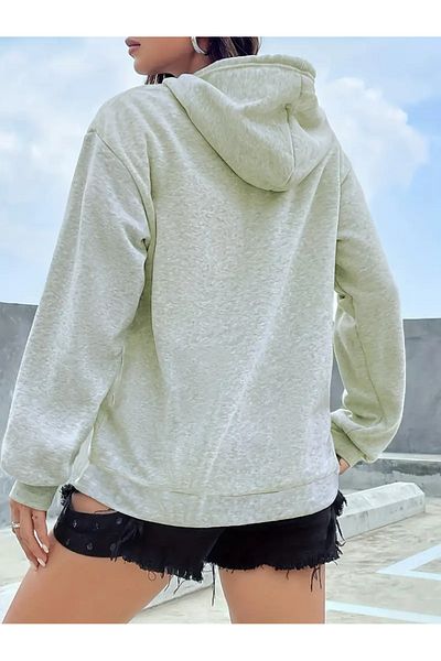 Pink Sky Milano Italy Printed Oversize Hooded Kangaroo Pocket