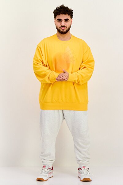 Esprit Men Ribbed Neck Embroidered Logo Long Sleeves Sweatshirt, Orange