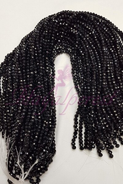 Hayalperest boncuk Mat Siyah Kristal Boncuk 6 mm