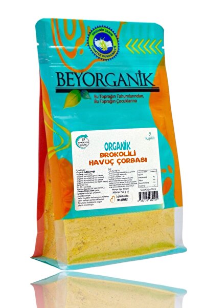 BEYORGANİK Organik Brokolili Havuç Çorbası 50gr (PESTİSİT VE AFLATOKSİN ANALİZLİ)