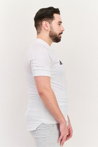 adidas Men Sportswear Fit Short Sleeves Training Jersey Top, White Combo