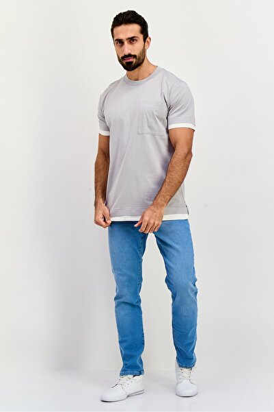 Esprit Men Crew Neck Short Sleeves Plain T-Shirt, Grey