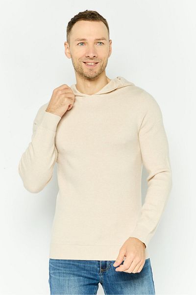 Threadbare Men Plain Long Sleeves Hoodies, Beige