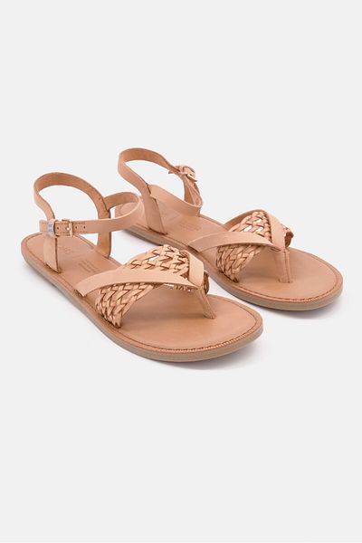 Toms Women Adjustable Buckle Lexie Flat Sandal, Tan