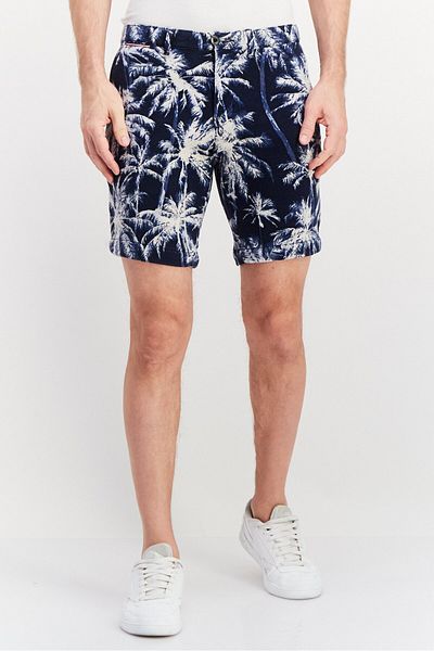 Tommy Hilfiger Men Regular Fit Allover Print Basic Shorts, Navy Blue