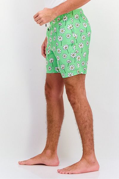 Mr.Swim Men Allover Printed 6,5 Inseam Board Shorts, Green Combo