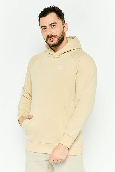 Puma Men Relaxed Fit Long Sleeves Outdoor Classics Hoodie, Beige