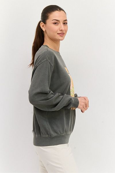 Hurley Women Sportswear Fit Long Sleeve Outdoor Sweatshirt, Grey