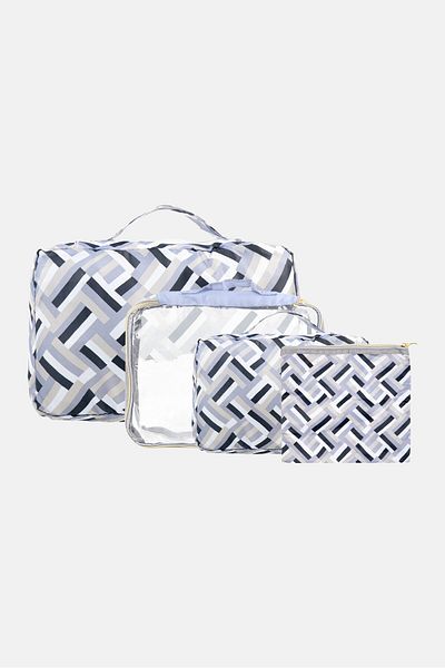 ISAAC MIZRAHI 4 Pieces Travel Packing Set, Grey Combo