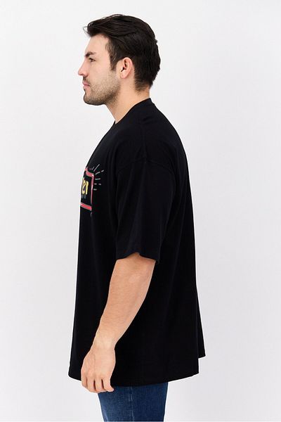 WRANGLER Men Round Neck Short Sleeves Graphic Print T-Shirt, Black Combo
