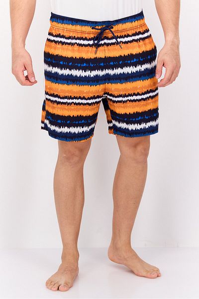 Beach Bros Men Acid Stripe Beach Short, Navy Combo