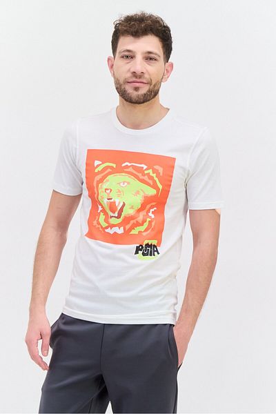 Puma Men Sportswear Fit Short Sleeve Outdoor T-Shirt, White Combo