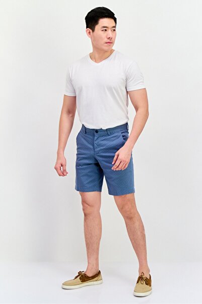 Perry Ellis Men Allover Print Chino Shorts, Mirage Blue