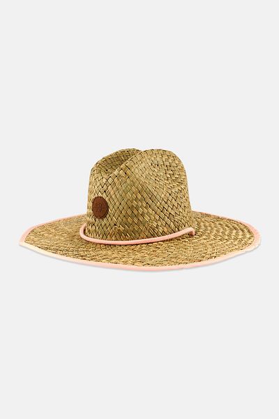 Roxy Kids Girl Straw Bucket Hat, Tan