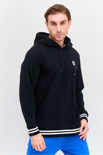 SKECHERS Men Sportswear Fit Long Sleeve Outdoor Hooded Sweatshirt, Black