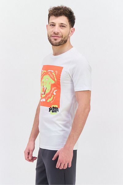 Puma Men Sportswear Fit Short Sleeve Outdoor T-Shirt, White Combo