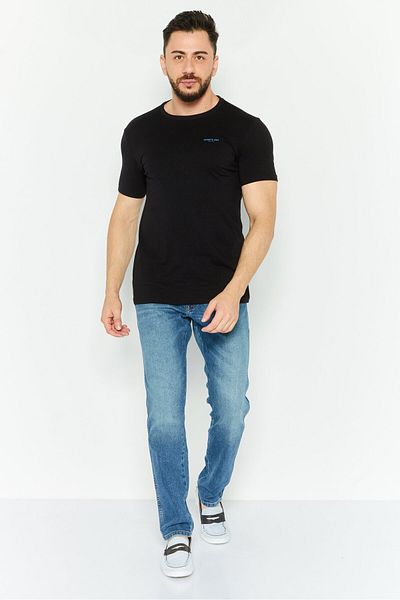 Kenneth Cole Men Crew Neck Short Sleeves Brand Logo T-shirt, Black