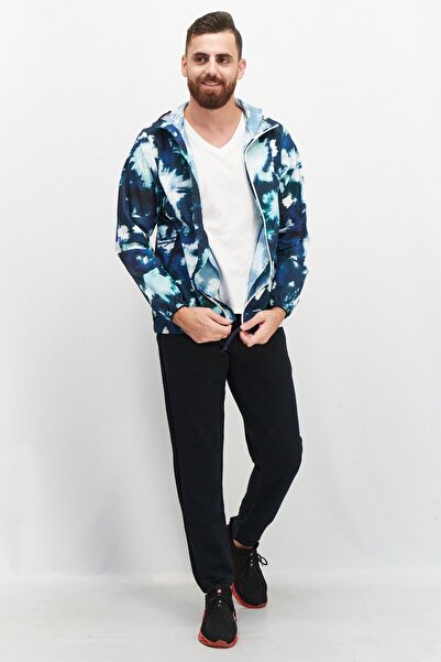 Aigle Men Hooded Long Sleeve Tie Dye Jacket, Navy