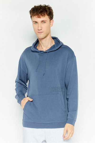 Hurley Men Hooded Long Sleeve Plain Sweatshirt, Teal
