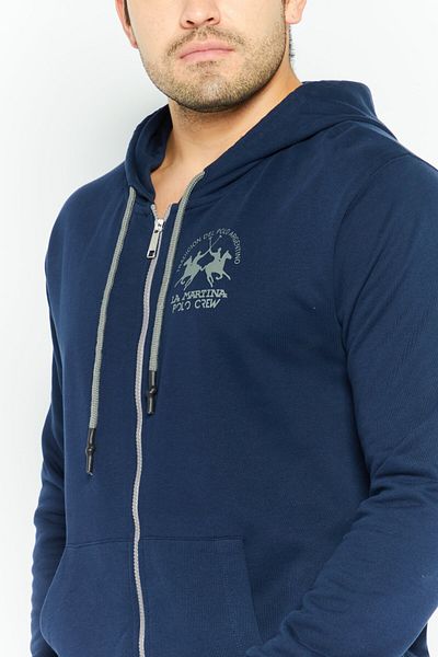 La Martina Men Hooded Brand Logo Long Sleeve Hoodie, Blue