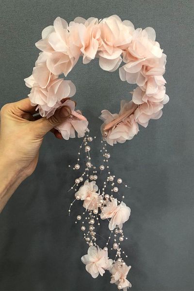 Hayalperest boncuk Salmon Laser Flower Crown