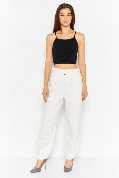 Esprit Women Regular Fit Solid Wide Leg Pant, Beige