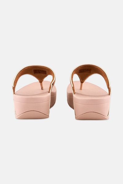 Fitflop Lulu Leather Toepost - Silver Gold