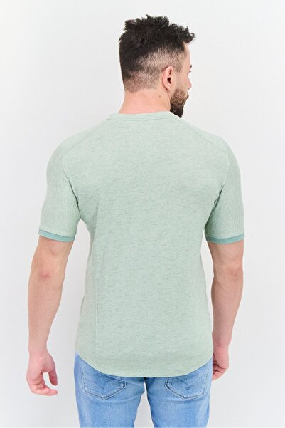 Kenneth Cole Men Crew Neck Short Sleeve Solid T Shirt, Light Green