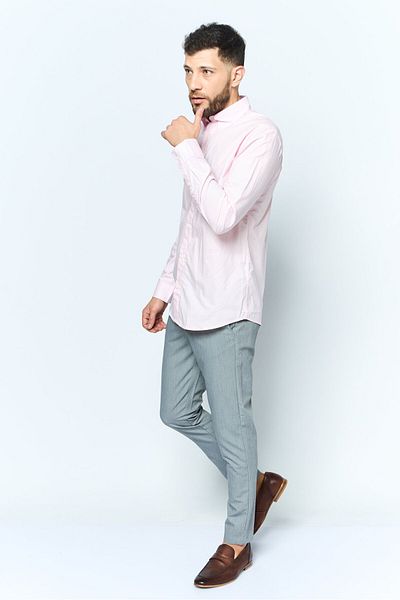 Esprit Men Regular Fit Solid Long Sleeves Casual Shirt, Pink