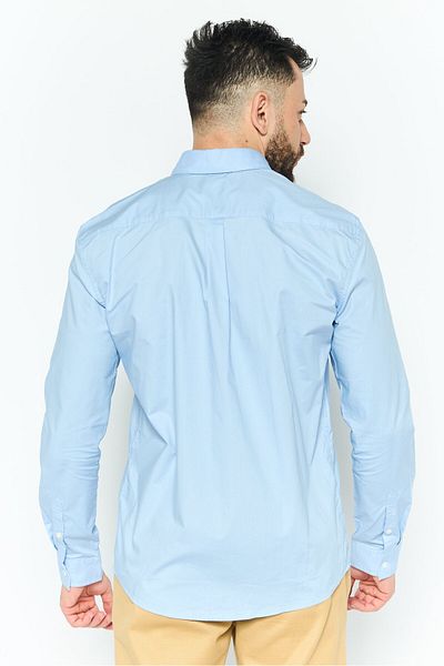 Esprit Men Regular Fit Solid Long Sleeve Casual Shirt, Light Blue