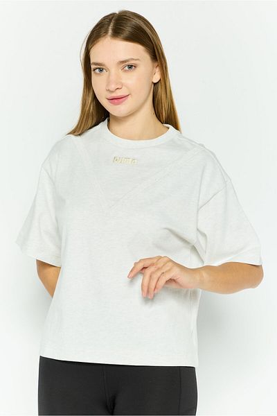 Puma Women Sportswear Fit Short Sleeve Training T-shirts, Heather Grey