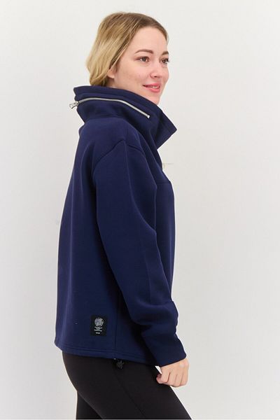 SKECHERS Women Sportswear Fit Long Sleeves Outdoor Sweatshirt, Navy Blue