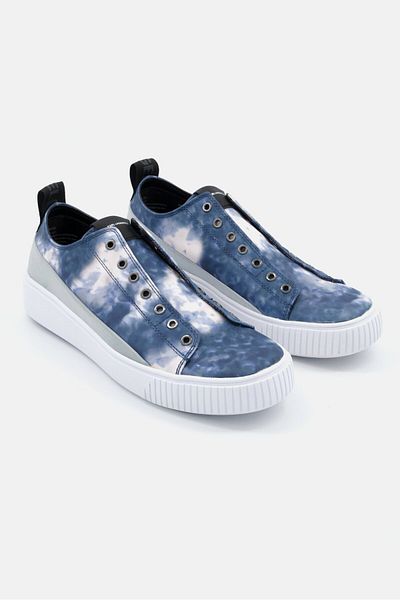 Karl Lagerfeld Men Tie-dye Lace Up Casual Sneakers, Blue Combo