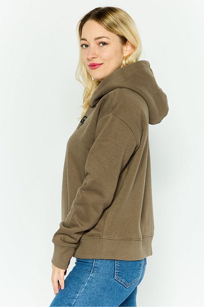 Kangol Women Hooded Embroidered Long Sleeves Sweatshirt, Morel