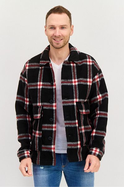 Asos Design Men Plaid Jacket Shirt, Multicolor
