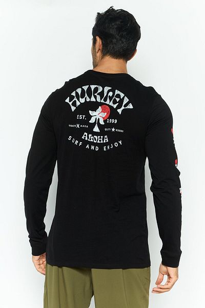 Hurley Men Sportswear Fit Long Sleeve Outdoor Sweatshirt, Black