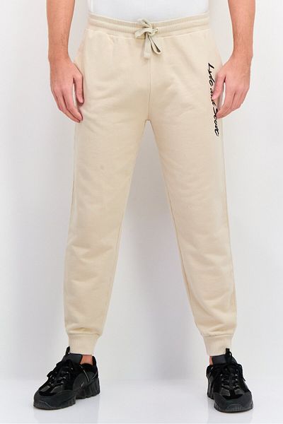 Lyle & Scott Men Regular Fit Drawstring Jogger Pants, Beige