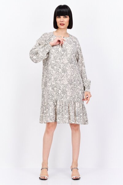 Scotch & Soda Women Floral Print Mini Casual Dress, Beige