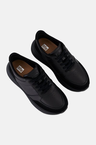 Fitflop Women F-Mode Leather Lace Up Casual Shoes, Black