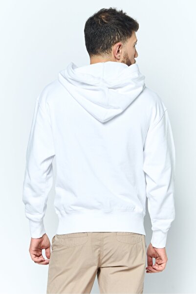 Esprit Men Hooded Brand Logo Long Sleeves Sweatshirt, White