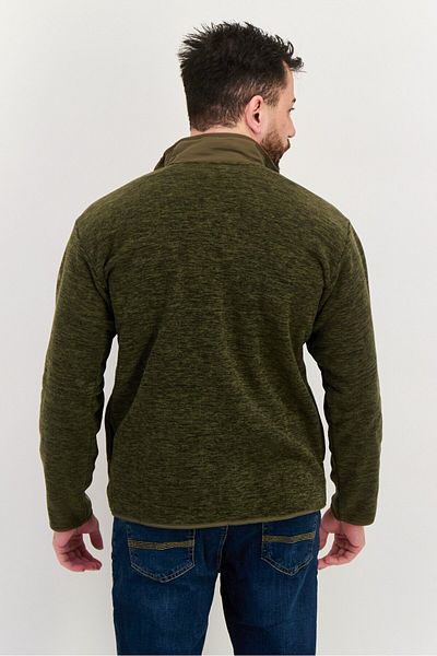 Hurley Men Mock Neck Heather Long Sleeve Sweatshirt, Olive