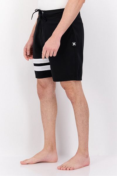 Hurley Men Brand Logo Board Shorts, Black Combo