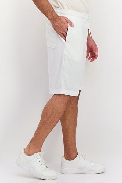 Brave Soul Men Drawstring Plain Basic Shorts, White